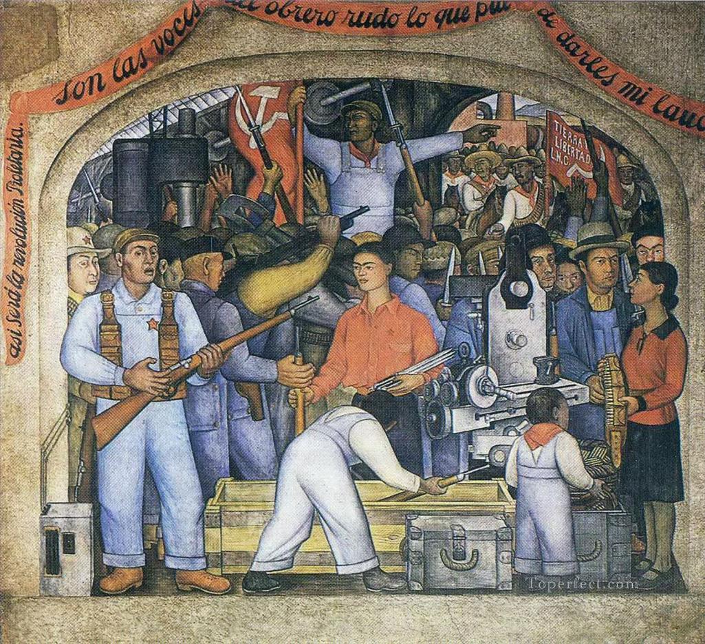 the arsenal 1928 socialism Diego Rivera Oil Paintings